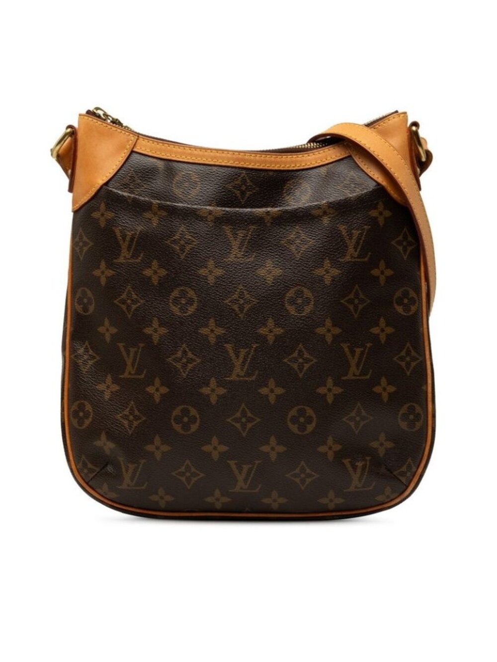 Louis Vuitton Monogram Odeon PM Crossbody Shoulder Bag Brown Leather